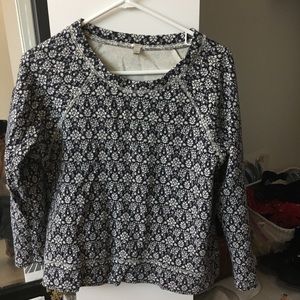 Jcrew purple and white detailed sweater